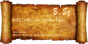 Böröcz Szabolcs névjegykártya