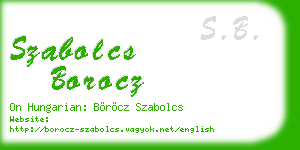 szabolcs borocz business card